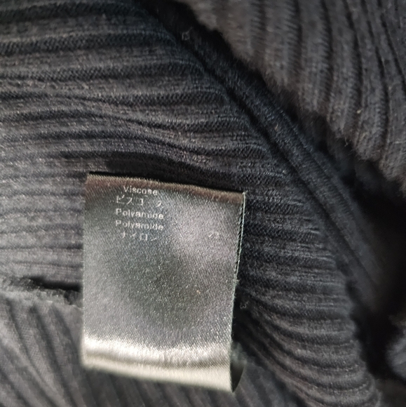 Anne Fontaine Aloyse Black Sweater Wrap Dress Slit Puff Balloon Sleeve Size 42 - Picture 12 of 13